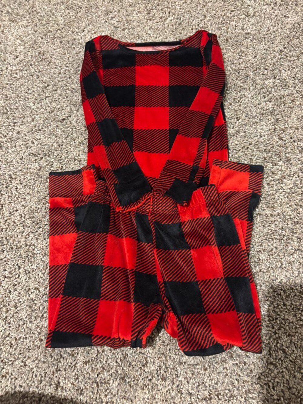 Cat and Jack toddler 4t Pajama set buffalo plaid red black matching set cozy win